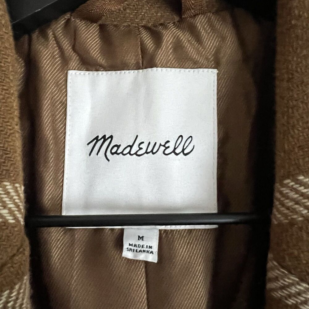 Madewell Windowpane Elmcourt Coat Size M Brown - Picture 3 of 8